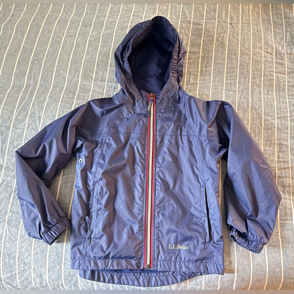 L.L. Bean Kids Blue Raincoat with Hood
